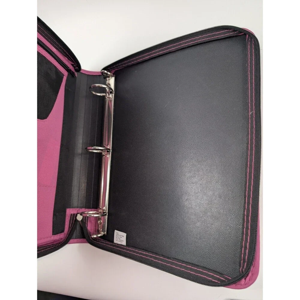 Trapper Keeper Styled Five Star Binder Pink Black 3 Ring Organizer Pencil Pouch
